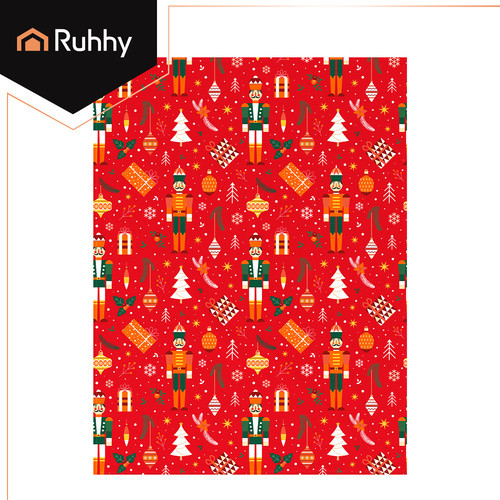 RUHHY Kétszemélyes, Karácsonyi Flanel Takaró 150x200 cm, Poliészter, Pirosszínű és Színes