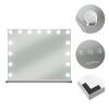 LED Kozmetikai Tükör Soulima 58x46 cm Hollywoodi Stílusban, 15 Energaitakarékos LED Izzóval