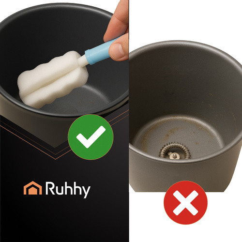 Ruhhy LED Kijelzős 500W Elektromos Tejhabosító - Fekete, 4 az 1-ben funkcionalitás, Állítható hőmérséklet szabályozás, Kettős keverőeszköz