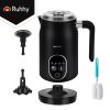 Ruhhy LED Kijelzős 500W Elektromos Tejhabosító - Fekete, 4 az 1-ben funkcionalitás, Állítható hőmérséklet szabályozás, Kettős keverőeszköz