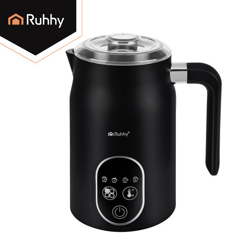 Ruhhy LED Kijelzős 500W Elektromos Tejhabosító - Fekete, 4 az 1-ben funkcionalitás, Állítható hőmérséklet szabályozás, Kettős keverőeszköz