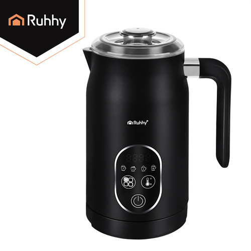 Ruhhy LED Kijelzős 500W Elektromos Tejhabosító - Fekete, 4 az 1-ben funkcionalitás, Állítható hőmérséklet szabályozás, Kettős keverőeszköz