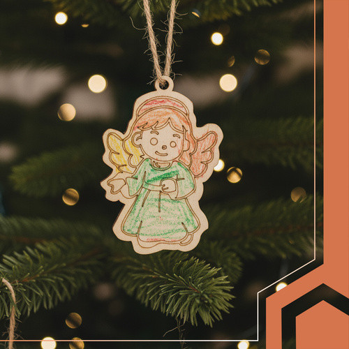 Festhető Fa Karácsonyi Gömbkészlet 24 db RUHHY 26471 - Természetes Fa, DIY, Környezetbarát