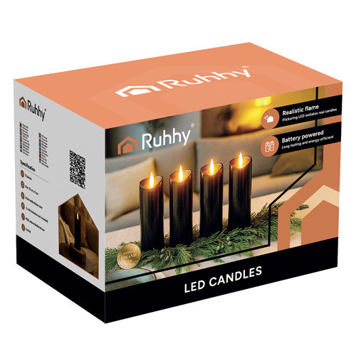 LED Gyertyák 12 darabos, 15 cm, Ruhhy 26382