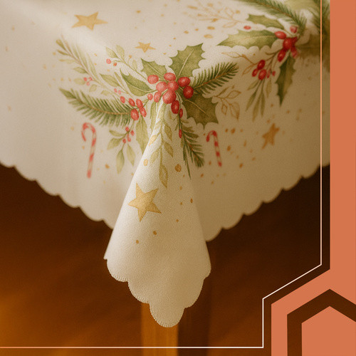 Foltálló Asztalterítő – RUHHY Karácsonyi Asztalterítő 220x140 cm Poliészter