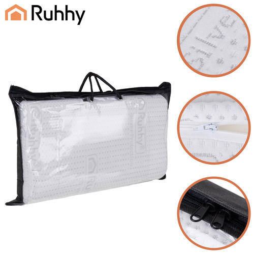 RUHHY Ortopéd Párna Memóriahabos, Alvásra, 49x30x9,5 cm, Fehér