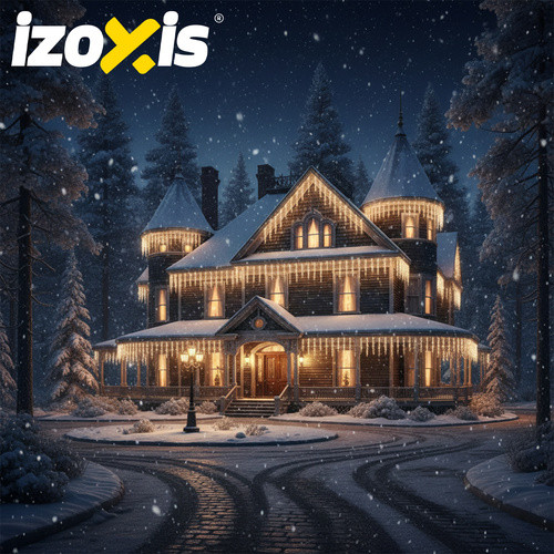 Izoxis 500 LED Kültéri-Beltéri Karácsonyi Fényfüzér, Meleg Fehér 22,5m, 8 Programmal, IP44 Védelemmel, 2300-2500K