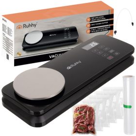  Ruhhy 2 az 1-ben Vákuumfóliázó Gép Súlymérővel és Kettős Pumpával - LCD Kijelzővel, 120W, 80 kPa - 9 l/min Kettős Pumpa, 2 kg Mérleg, 30 cm Záródás