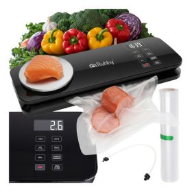   Ruhhy 2 az 1-ben Vákuumfóliázó Gép Súlymérővel és Kettős Pumpával - LCD Kijelzővel, 120W, 80 kPa - 9 l/min Kettős Pumpa, 2 kg Mérleg, 30 cm Záródás