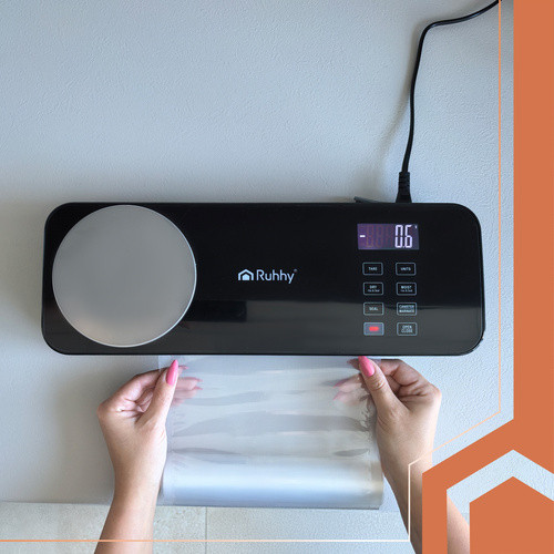 Ruhhy 2 az 1-ben Vákuumfóliázó Gép Súlymérővel és Kettős Pumpával - LCD Kijelzővel, 120W, 80 kPa - 9 l/min Kettős Pumpa, 2 kg Mérleg, 30 cm Záródás