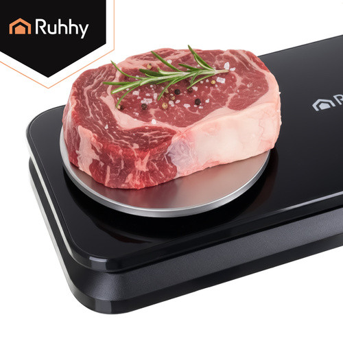 Ruhhy 2 az 1-ben Vákuumfóliázó Gép Súlymérővel és Kettős Pumpával - LCD Kijelzővel, 120W, 80 kPa - 9 l/min Kettős Pumpa, 2 kg Mérleg, 30 cm Záródás