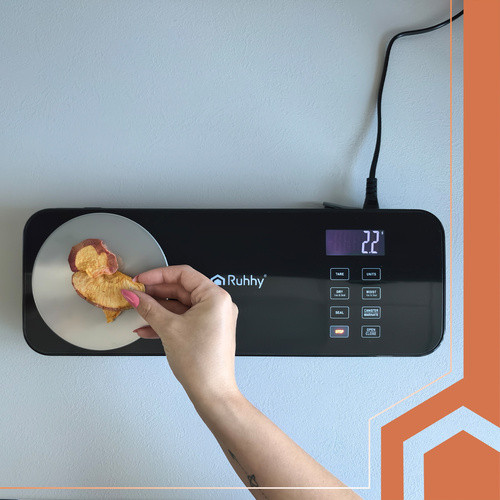 Ruhhy 2 az 1-ben Vákuumfóliázó Gép Súlymérővel és Kettős Pumpával - LCD Kijelzővel, 120W, 80 kPa - 9 l/min Kettős Pumpa, 2 kg Mérleg, 30 cm Záródás