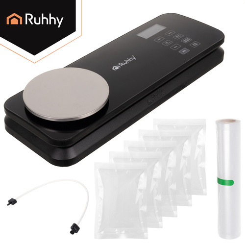 Ruhhy 2 az 1-ben Vákuumfóliázó Gép Súlymérővel és Kettős Pumpával - LCD Kijelzővel, 120W, 80 kPa - 9 l/min Kettős Pumpa, 2 kg Mérleg, 30 cm Záródás