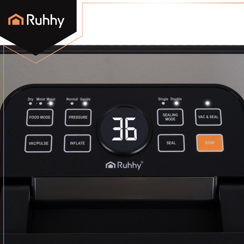 Ruhhy 125W Vákuumfóliázó Csomagoló - Dupla Pumpás, -95 kPa Vákuumerővel