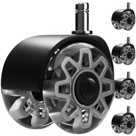   Ruhhy Szürke 5 Darabos Forgószék Görgőkészlet - 6,5 cm Kerék Átmérővel, 160 kg Terhelhetőséggel, PU Futófelülettel