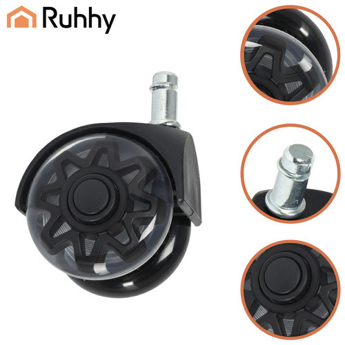 2,5" Ruhhy Szék Kerék, Fekete, 5 Darabos Készlet - Acélcsapágyas, Csendes, Univerzális