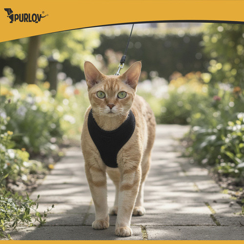 Purlov Guard XS Méretű Professzionális Kisállat Biztonsági Hám Reflektorral és Pórázzal