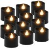 Ruhhy LED Gyertyák - 12 db, 3,6 cm, Fekete - Energiatakarékos Tealight Készlet