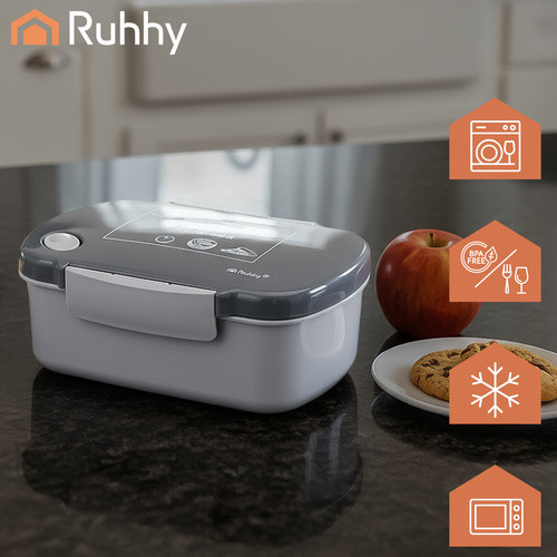 Ételhordó doboz 800 ml szürke Ruhhy 26169