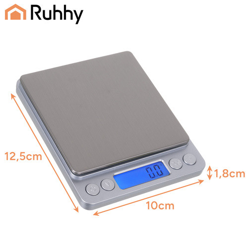 Ruhhy konyhai mérleg, 2 kg méréshatár, kompakt kivitel 