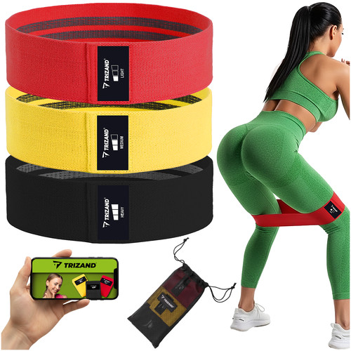 Szövet edző gumiszalag készlet - 3 db. Trizand 25878