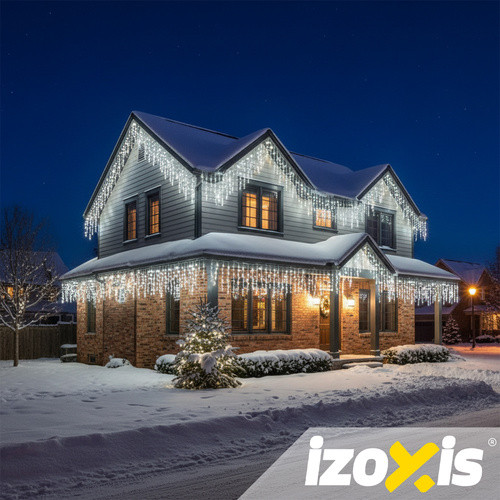500 LED-es 22,5 m-es jégcsap fényfüzér, hideg fehér, Izoxis 26705