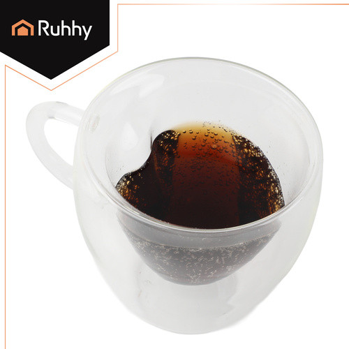 Hőálló üvegpohár szív mintával, 240 ml, 26906 