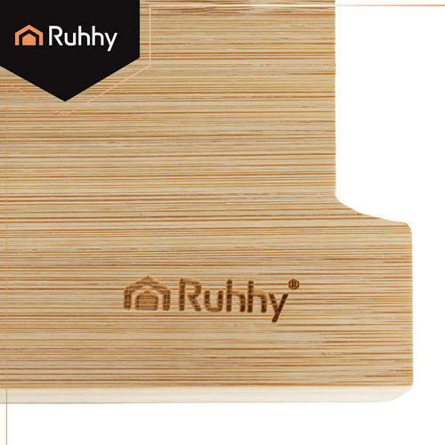 Ruhhy bambusz vágódeszka tárolóedényekkel, beépített sínekkel 