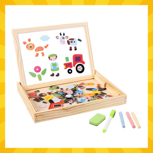 Kruzzel kétoldalas oktatótábla, mágneses és krétás felület 