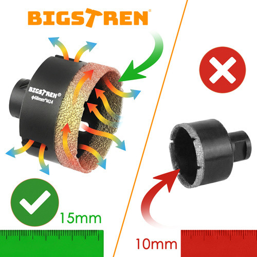 Bigstren gyémánt koronafúró készlet tárolódobozban, 7 részes 