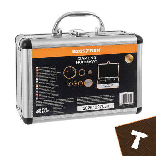 Bigstren gyémánt koronafúró készlet tárolódobozban, 7 részes 