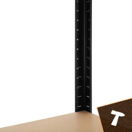 Fekete fém tárolópolc 180x90x40 cm Bigstren