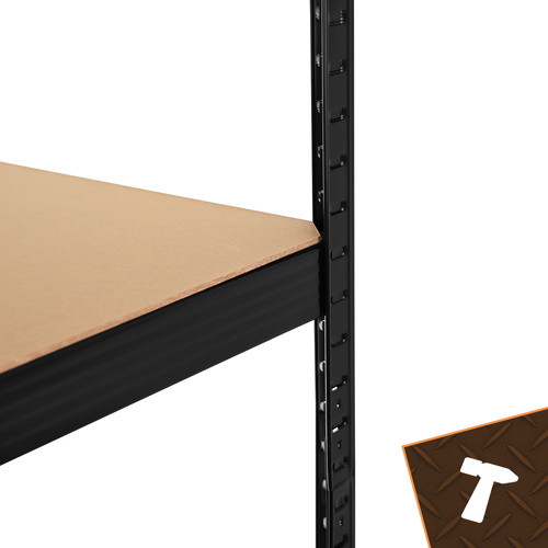 Fekete raktári polc 180x100x60 cm