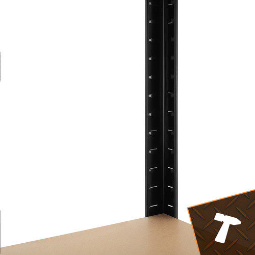 Fekete raktári polc 180x100x60 cm