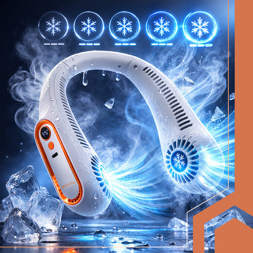 Kéz nélküli, újratölthető nyakventilátor 3 sebességfokozattal