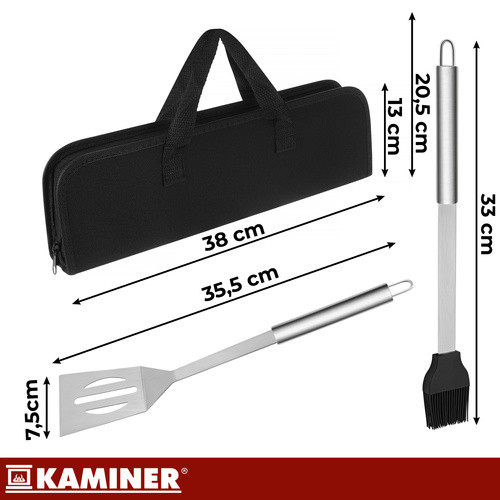 Kaminer grill szett 6 részes | hosszú nyél, könnyű tisztítás, 27178