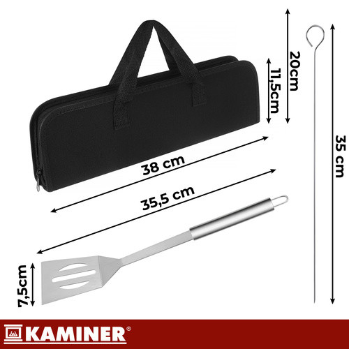 Kaminer 9 részes grillkészlet: komplett a kényelmes sütéshez
