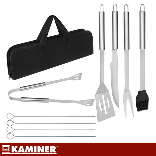 Kaminer 9 részes grillkészlet: komplett a kényelmes sütéshez