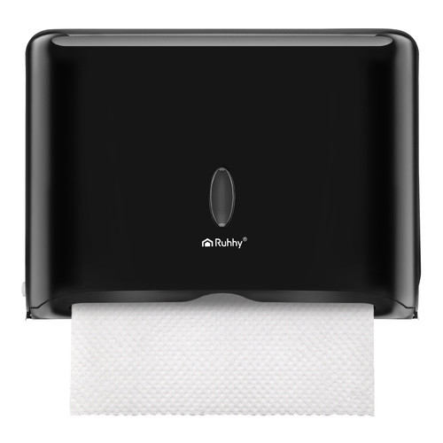 Ruhhy fekete papírtörlő adagoló: higiénia, helytakarékosság.