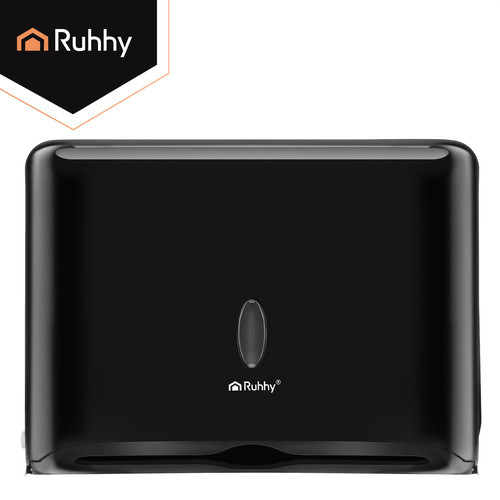 Ruhhy fekete papírtörlő adagoló: higiénia, helytakarékosság.