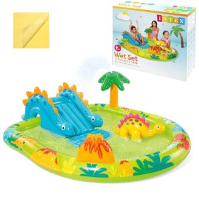 Dínós kerti mini aquapark csúszdával – 249x191x109 cm