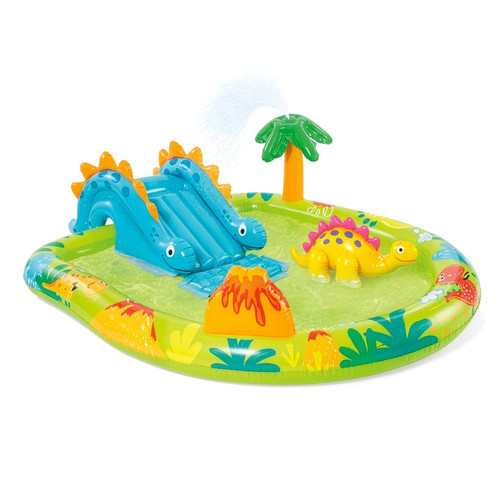 Dínós kerti mini aquapark csúszdával – 249x191x109 cm