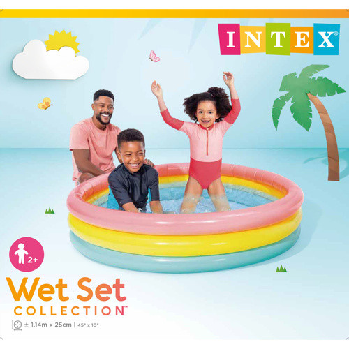 Intex 57412NP gyermekmedence - biztonságos, puha falú, 85x85x23 cm, kék