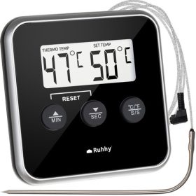   Ruhhy digitális konyhai hőmérő szondával, -20-250°C, időzítővel
