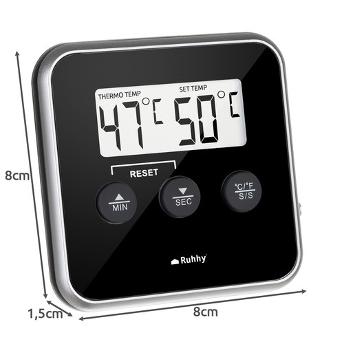 Ruhhy digitális konyhai hőmérő szondával, -20-250°C, időzítővel