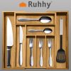 Ruhhy bambusz fiókrendező, kihúzható, 6-8 rekesszel – 33,5-50 cm széles