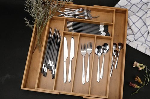 Ruhhy bambusz fiókrendező, kihúzható, 6-8 rekesszel – 33,5-50 cm széles