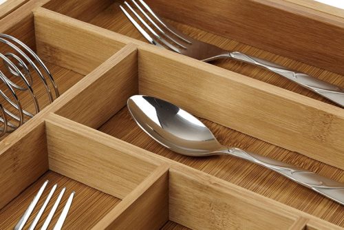 Ruhhy bambusz fiókrendező, kihúzható, 6-8 rekesszel – 33,5-50 cm széles