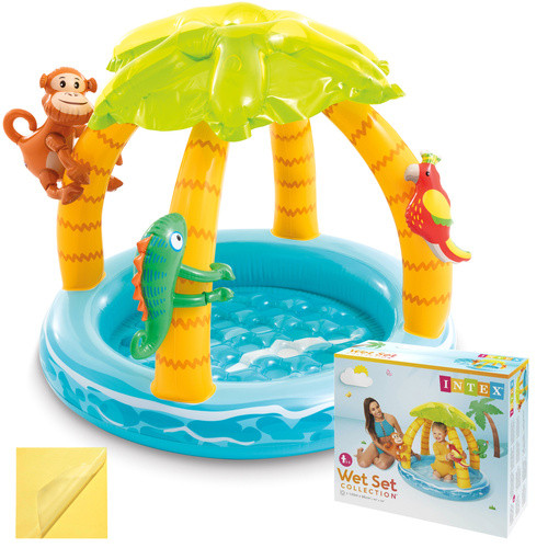 INTEX Trópusi Sziget gyermekmedence, 102x86 cm, napellenzővel, 45 l