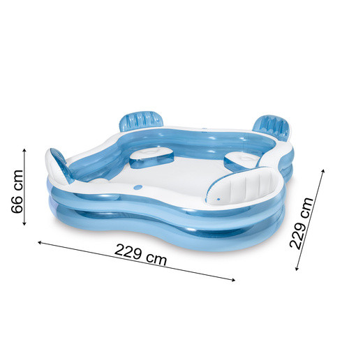 INTEX 56475NP felfújható medence 4 üléssel, 229x229x66 cm, 882L